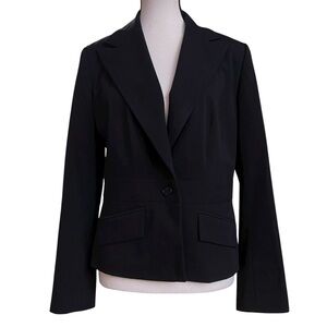 Worthington Elegant Black Blazer Faux Front Pockets‎ Sz. 8